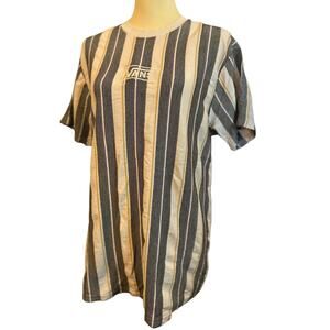 Vans Striped Crew Neck Embroidered Shirt, Size M